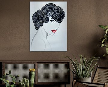 Lady with retro curls