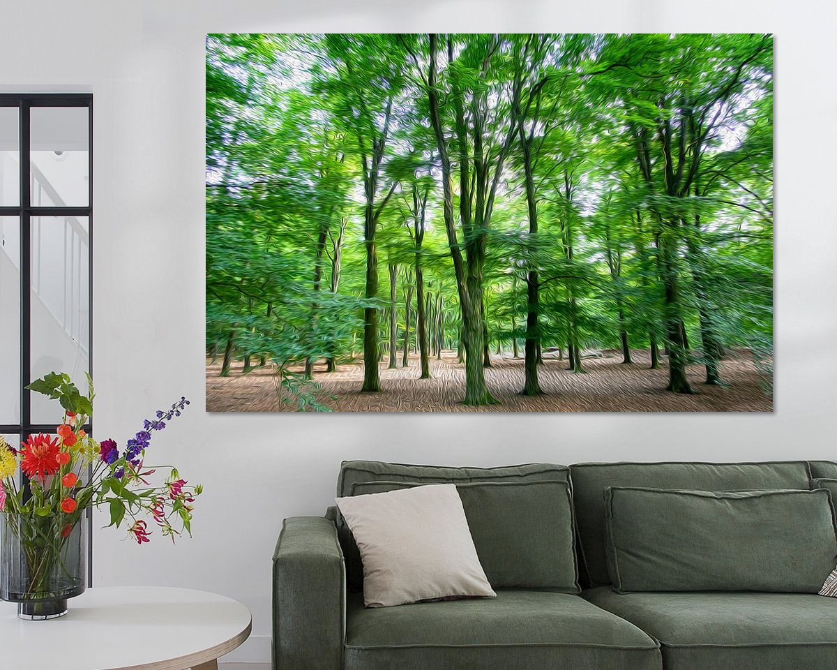 Voorbeeld van het werk in een kamer