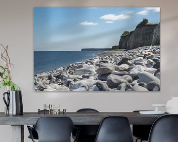 Pebble Strand Mit Großen Felsen von Melvin Fotografie