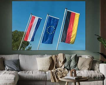 Nederlandse vlag, Europese Unie vlag en Duitse vlag
