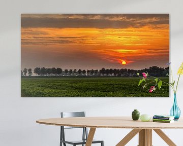 Zonsondergang in de polder by Bram van Broekhoven