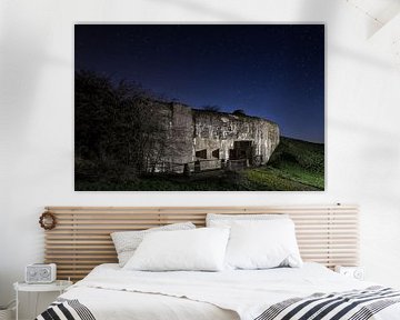 Maginot bunker with clear night sky by Paul De Kinder