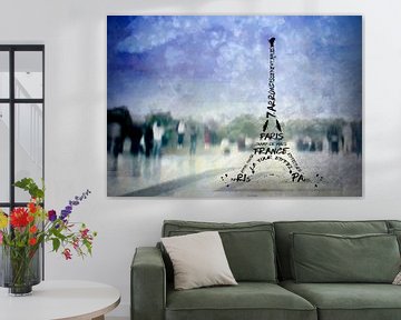PARIS Trocadero und Eiffelturm Typografie  von Melanie Viola
