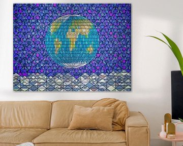 Earthrise glas-in-lood van Frans Blok - foto's, kunst en andere wanddecoratie