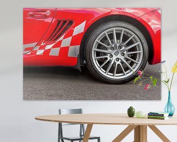 Porsche Boxster in de kleur rood van 2BHAPPY4EVER photography & art
