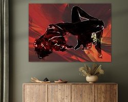 Voorbeeld van het werk in een kamer