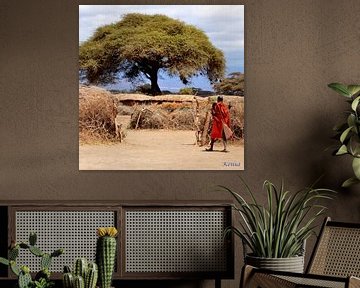 Masai dorp in Kenia van Véronique Termoshuizen