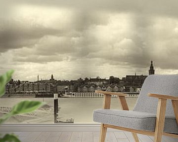 Panorama Nijmegen sepia van Lonneke Klomp