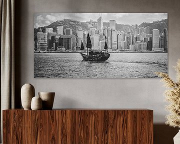Junk boat in Victoria Harbour, Hong Kong by Patrick Verheij