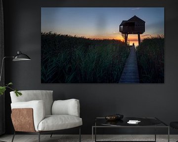 Alone on the jetty to the Kiekkaaste during sunset by Martijn van Dellen