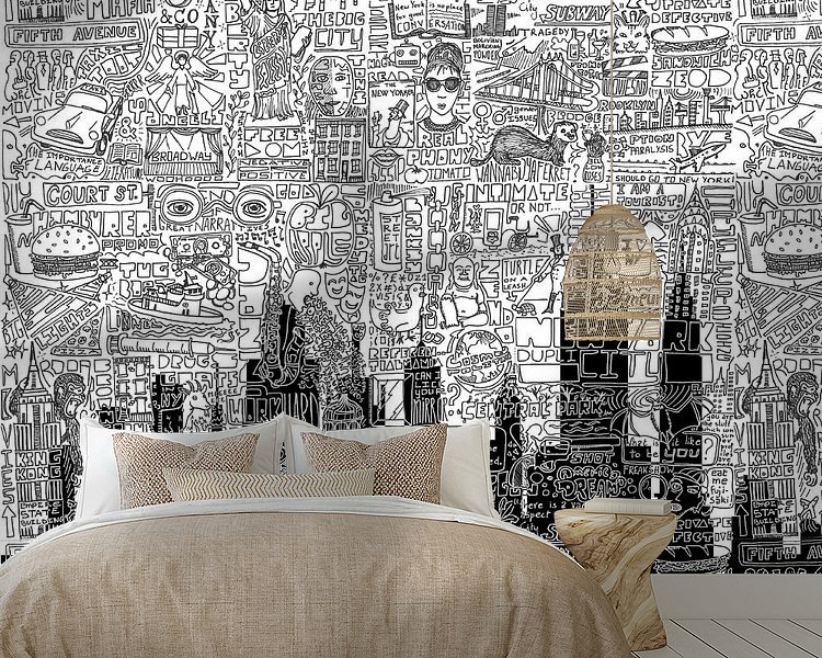 Voorbeeld van het werk in een kamer