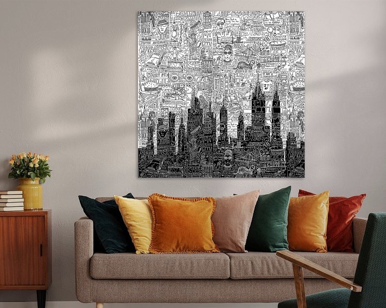 Voorbeeld van het werk in een kamer