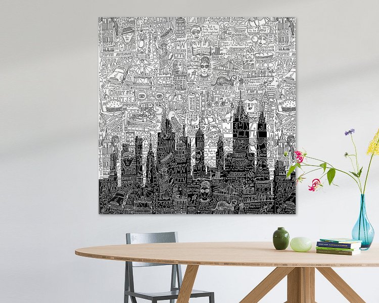 Voorbeeld van het werk in een kamer