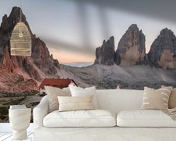 Tre cime di Lavaredo in evening light by Mirjam Boerhoop - Oudenaarden