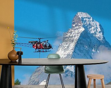 Rescue helicopter Lama and Matterhorn by Menno Boermans