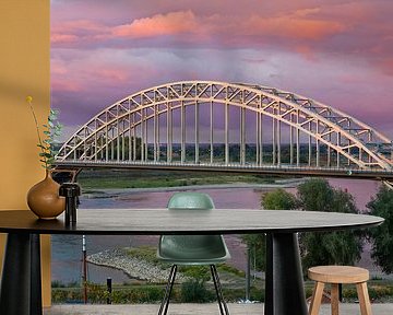 Waal bridge at Nijmegen with a beautiful sky by Anton de Zeeuw