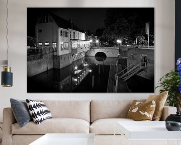 Les Diezehuys sur la Vieille Dieze Den Bosch en noir et blanc sur Jasper van de Gein Photography