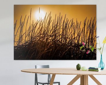 Silhouet van grashalmen van Edwin van Wijk