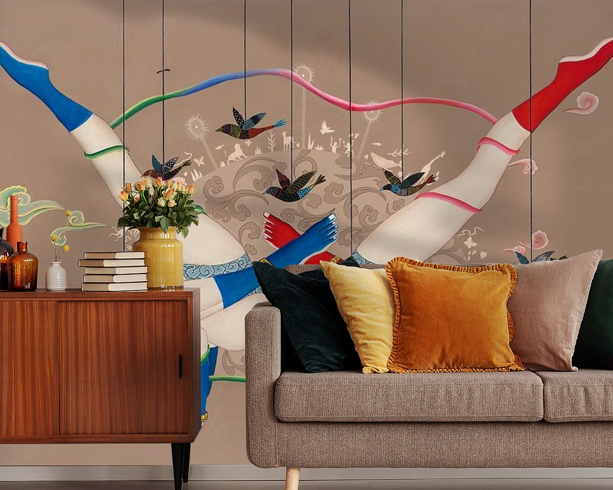 Voorbeeld van het werk in een kamer