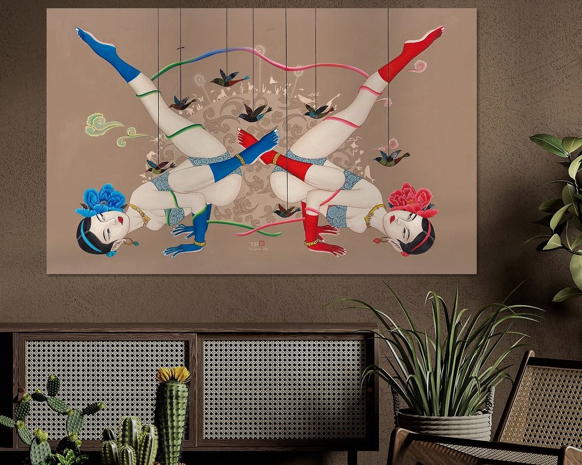 Voorbeeld van het werk in een kamer
