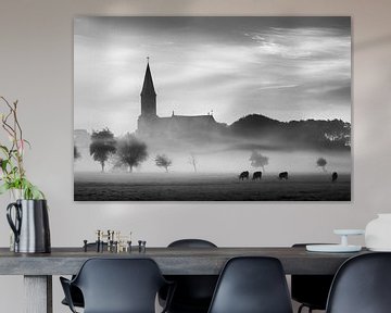 church in the morning fog van Martijn Kort