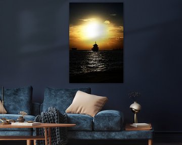 zonsondergang op zee von Martin van der Plas