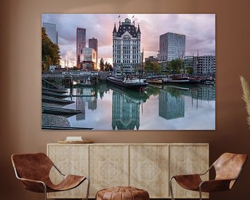 Zonsondergang Oude Haven Rotterdam van Ilya Korzelius
