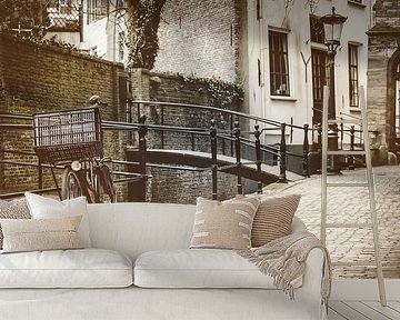 The Dutch city of Gouda with a bicycle in front by Martin Bergsma