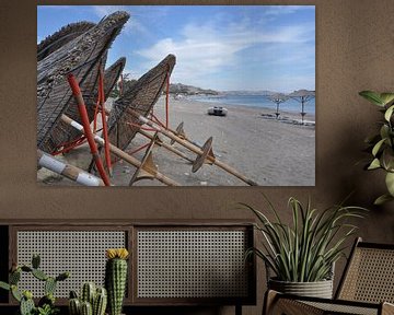 Strand parasols, Kefalos Beach,  Kos, Griekenland von Miranda Lodder