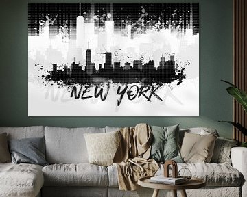 Graphic Art NYC Skyline Splashes II | black van Melanie Viola