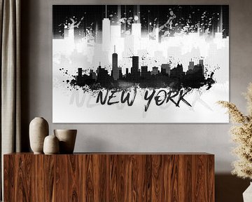 Graphic Art NYC Skyline Splashes II | black van Melanie Viola