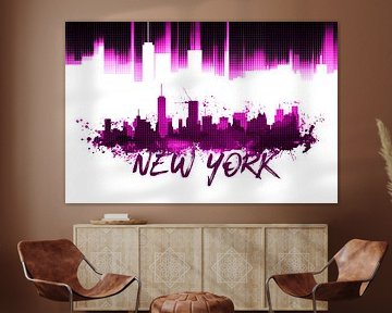 Graphic Art NYC Skyline | pink   von Melanie Viola