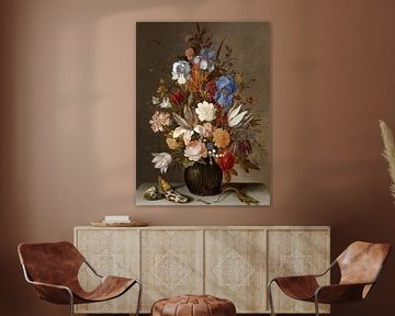 Nature morte avec des fleurs dans un vase de verre, Balthasar van der Ast sur Roger VDB