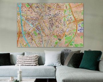 Kleurrijke kaart Utrecht van Stef Verdonk
