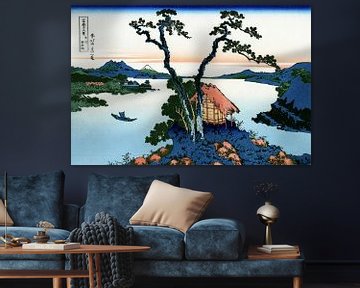 Het Suwa Meer in Shinano, Japan - Katsushika Hokusai van Roger VDB