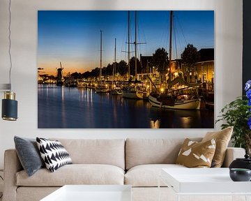 Boote und Windmühle am Nieuwe Haven in Zierikzee