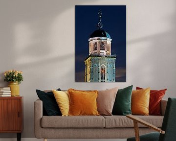 Top van de Lebuïnuskerk te Deventer verlicht van Anton de Zeeuw