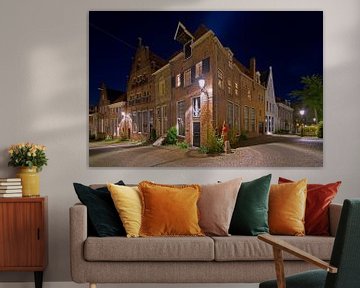 Medieval buildings in Deventer at night by Anton de Zeeuw