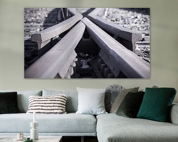 Verlaten oude treinrails wisselspoor van Fotografiecor .nl