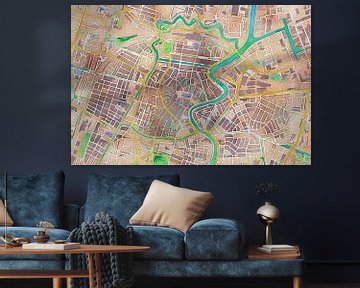 Kleurrijke kaart van Haarlem