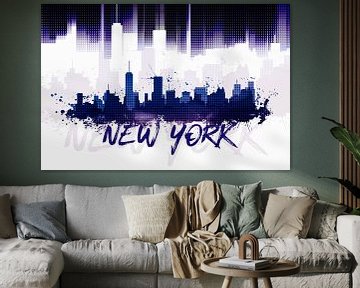 Graphic Art NYC Skyline II | purple van Melanie Viola