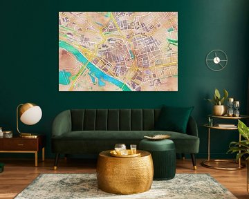 Kleurrijke kaart van Arnhem van Stef Verdonk