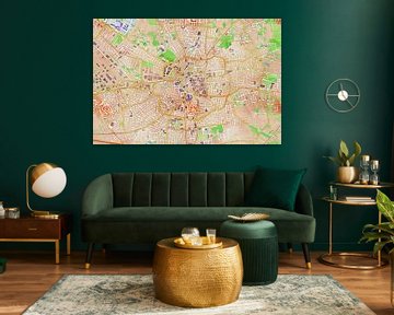Kleurrijke kaart van Enschede van Maps Are Art