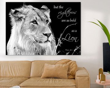 Proverbs 28:1 but the righteous are as bold as a lion by Heleen van de Ven