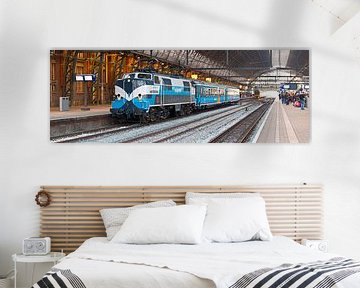 Panoramic train in Central Station Amsterdam by Anton de Zeeuw