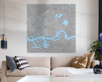 Rotterdam | Citymap | Square Gray and Blue