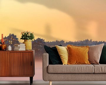 Mist over snowy fields at the end of a cold winter day by Sjoerd van der Wal Photography