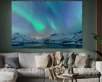 Lumières nordiques, lumière polaire ou aurore Borealis sur Sjoerd van der Wal Photographie