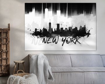 Graphic Art NYC Skyline II | schwarz   von Melanie Viola