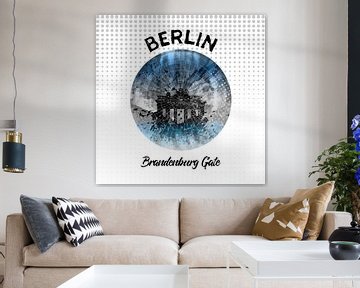 Graphic Art BERLIN Brandenburg Gate van Melanie Viola